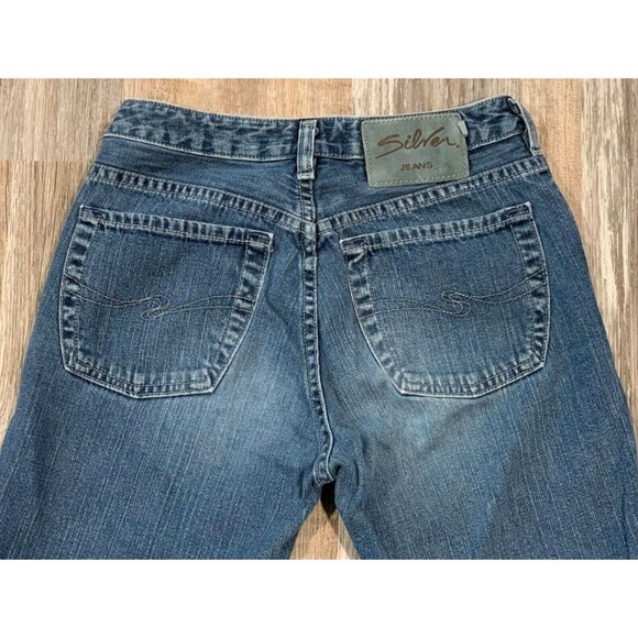 Silver Jeans Womens Denim Flare Pants Button Fly Mid Rise Blue Size 25/31 - Picture 5 of 15